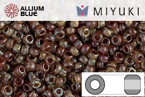 MIYUKI Round Rocailles Seed Beads (RR11-4505) 11/0 Small - Transparent Light Smoky Topaz Picasso