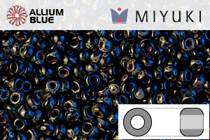 MIYUKI Round Seed Beads (RR11-4511) - Opaque Black Picasso - 關閉視窗 >> 可點擊圖片
