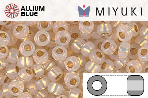 MIYUKI Round Rocailles Seed Beads (RR8-0196) 8/0 Large - 24kt Gold Lined Opal - 5gr - 關閉視窗 >> 可點擊圖片