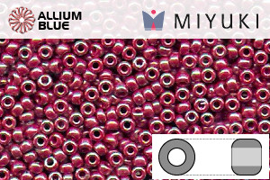 MIYUKI Round Rocailles Seed Beads (RR8-0425) 8/0 Large - Opaque Cadillac Red Luster - Click Image to Close