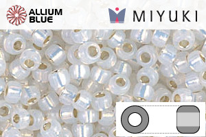 MIYUKI Round Rocailles Seed Beads (RR8-0551) 8/0 Large - GiLight Lined White Opal - 關閉視窗 >> 可點擊圖片