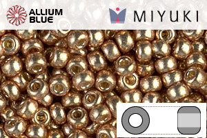 MIYUKI Round Rocailles Seed Beads (RR8-4204) 8/0 Large - Duracoat Galvanized Champagne