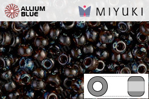 MIYUKI Round Rocailles Seed Beads (RR8-4502) 8/0 Large - Transparent Dark Topaz Picasso - Click Image to Close