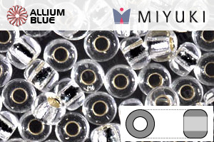 MIYUKI丸シードビーズ (RR6-0001) 6/0 特大ビーズ - クリスタル銀引（シルバー） - ウインドウを閉じる