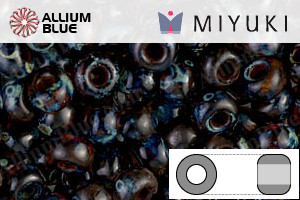 MIYUKI Round Rocailles Seed Beads (RR6-4502) 6/0 Extra Large - Transparent Dark Topaz Picasso - Click Image to Close