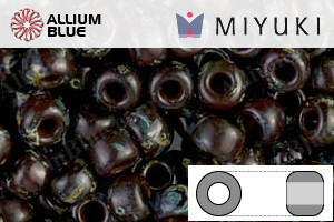 MIYUKI Round Rocailles Seed Beads (RR6-4504) 6/0 Extra Large - Transparent Ruby Picasso - Click Image to Close