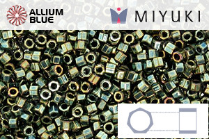 MIYUKI Delica® Seed Beads (DBC0024) 11/0 Hex Cut - Metallic Olive Green Iris - Click Image to Close
