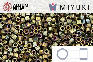 MIYUKI Delica® Seed Beads (DBC0029) 11/0 Hex Cut - Metallic Purple Gold Iris
