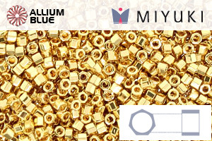 MIYUKI Delica® Seed Beads (DBC0031) 11/0 Hex Cut - 24kt Gold Plated - 关闭视窗 >> 可点击图片