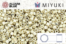 MIYUKI Delica® Seed Beads (DBC0027) 11/0 Hex Cut - Metallic Dark Green Iris