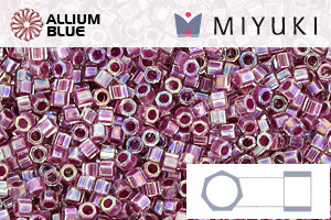 MIYUKI Delica® Seed Beads (DBC0056) 11/0 Hex Cut - Raspberry Lined Crystal AB - 关闭视窗 >> 可点击图片