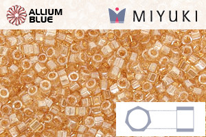 MIYUKI Delica® Seed Beads (DBC0101) 11/0 Hex Cut - Light Smoky Topaz Gold Luster