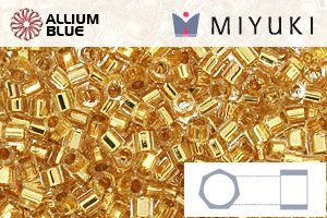 MIYUKI Delica® Seed Beads (DBMC0033) 10/0 Hex Cut Medium - 24kt Gold Lined Crystal - 关闭视窗 >> 可点击图片
