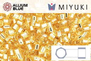 MIYUKI Delica® Seed Beads (DBMC0042) 10/0 Hex Cut Medium - Silver Lined Gold - Click Image to Close