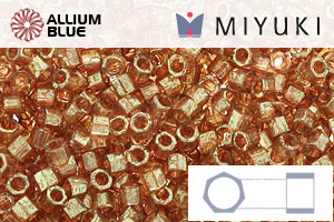 MIYUKI Delica® Seed Beads (DBMC0121) 10/0 Hex Cut Medium - Apricot Topaz Gold Luster - Click Image to Close
