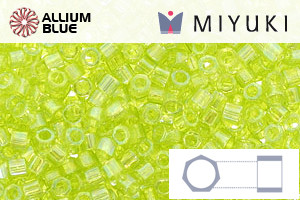 MIYUKI Delica® Seed Beads (DBMC0174) 10/0 Hex Cut Medium - Transparent Chartreuse AB - 關閉視窗 >> 可點擊圖片