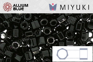 MIYUKI Delica® Seed Beads (DBLC0010) 8/0 Hex Cut Large - Black - 關閉視窗 >> 可點擊圖片