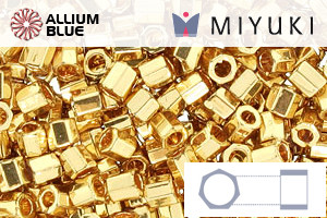 MIYUKI Delica® Seed Beads (DBLC0031) 8/0 Hex Cut Large - 24kt Gold Plated - 關閉視窗 >> 可點擊圖片