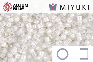 MIYUKI Delica® Seed Beads (DB0066) 11/0 Round - White Lined Crystal AB - Click Image to Close