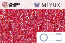 MIYUKI Delica® Seed Beads (DB0075) 11/0 Round - Dark Coral Lined Crystal AB