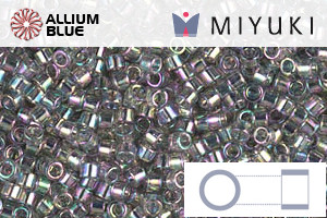 MIYUKI Delica® Seed Beads (DB0107) 11/0 Round - Transparent Gray Rainbow Gold Luster - 關閉視窗 >> 可點擊圖片