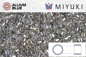 MIYUKI Delica® Seed Beads (DB0114) 11/0 Round - Transparent Silver Gray Gold Luster - Haga Click en la Imagen para Cerrar