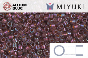 MIYUKI Delica® Seed Beads (DB0129) 11/0 Round - Mulberry Rainbow Gold Luster - Click Image to Close
