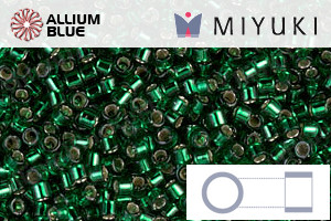 MIYUKI Delica® Seed Beads (DB0148) 11/0 Round - Silver Lined Emerald - 關閉視窗 >> 可點擊圖片