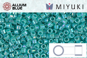 MIYUKI Delica® Seed Beads (DB0166) 11/0 Round - Opaque Turquoise Green AB - Haga Click en la Imagen para Cerrar