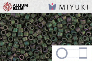 MIYUKI Delica® Seed Beads (DB0327) 11/0 Round - Matte Metallic Dark Green Iris - 關閉視窗 >> 可點擊圖片
