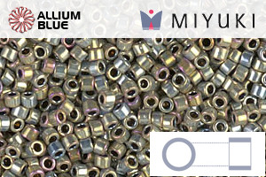MIYUKI Delica® Seed Beads (DB0546) 11/0 Round - Palladium Silver Gold Iris