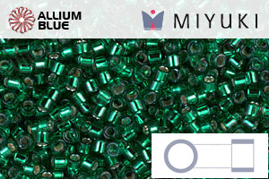 MIYUKI Delica® Seed Beads (DB0605) 11/0 Round - Dyed Silver Lined Emerald - Click Image to Close