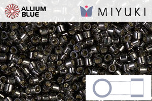 MIYUKI Delica® Seed Beads (DB0613) 11/0 Round - Dyed Silver Lined Dark Gray - Click Image to Close