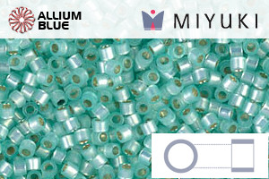 MIYUKI Delica® Seed Beads (DB0626) 11/0 Round - Dyed Light Aqua Green Silver Lined Alabaster - 關閉視窗 >> 可點擊圖片