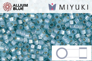 MIYUKI Delica® Seed Beads (DB0628) 11/0 Round - Dyed Aqua Silver Lined Alabaster - Haga Click en la Imagen para Cerrar