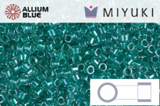 MIYUKI Delica® Seed Beads (DB0918) 11/0 Round - Sparkling Dark Aqua Green Lined Crystal