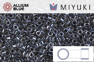 MIYUKI Delica® Seed Beads (DB0925) 11/0 Round - Sparkling Charcoal Lined Crystal - Click Image to Close