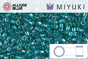 MIYUKI Delica® Seed Beads (DB1248) 11/0 Round - Transparent Caribbean Teal AB - Click Image to Close