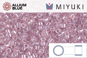 MIYUKI Delica® Seed Beads (DB1472) 11/0 Round - Transparent Pale Rose Luster