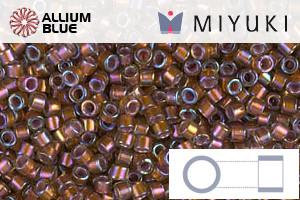 MIYUKI Delica® Seed Beads (DB1692) 11/0 Round - Silver Lined Glazed Dark Honey AB - 關閉視窗 >> 可點擊圖片