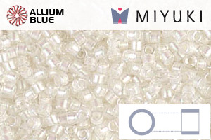 MIYUKI Delica® Seed Beads (DB1701) 11/0 Round - Pearl Lined Transparent Pale Beige AB - 關閉視窗 >> 可點擊圖片