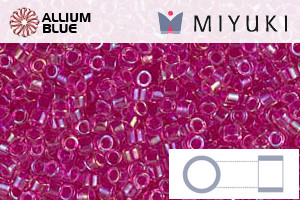 MIYUKI Delica® Seed Beads (DB1743) 11/0 Round - Hot Pink Lined Crystal AB - Haga Click en la Imagen para Cerrar