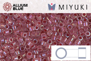 MIYUKI Delica® Seed Beads (DB1746) 11/0 Round - Claret Lined Opal AB - Haga Click en la Imagen para Cerrar