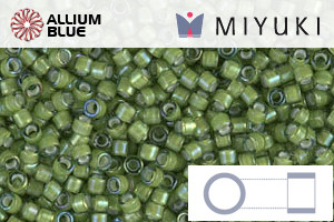 MIYUKI Delica® Seed Beads (DB1786) 11/0 Round - White Lined Light Green AB - 关闭视窗 >> 可点击图片