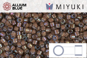 MIYUKI Delica® Seed Beads (DB1790) 11/0 Round - White Lined Sable Brown AB - Click Image to Close