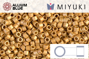 MIYUKI Delica® Seed Beads (DB1832F) 11/0 Round - DURACOAT Galvanized Gold Frosted