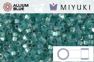MIYUKI Delica® Seed Beads (DB1870) 11/0 Round - Silk Deep Sea Green AB - Click Image to Close