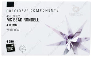 PRECIOSA Rondelle Bead 5 mm wh.opal AB 2x factory pack