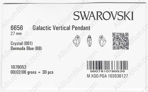 SWAROVSKI 6656 27MM CRYSTAL BERMBL P factory pack