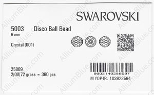 SWAROVSKI 5003 6MM CRYSTAL factory pack